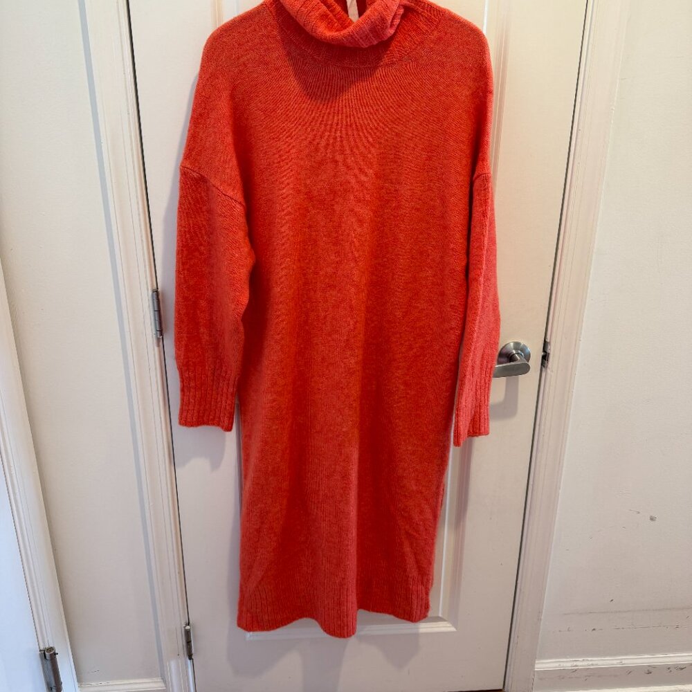 Daily practice by Anthropologie Karigan Sweater Midi Dress Orange size M NWT